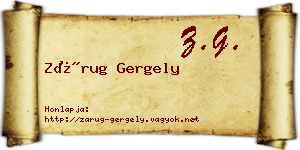 Zárug Gergely névjegykártya
